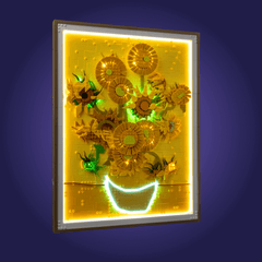 Lego 31215 Glowing sunflower artwork with a blue background