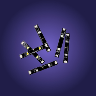 LED strip lights on a purple background