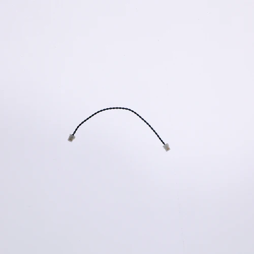 Black cable with connectors on a white background