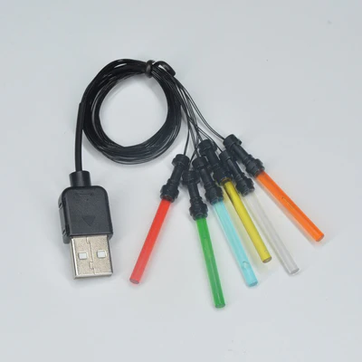 LED Small Lightsaber Bit Light for Star Wars Minifigures (1-in-1 USB Powered)