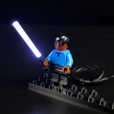 LED Small Lightsaber Bit Light for Star Wars Minifigures (1-in-1 USB Powered)