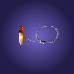 Tungsten filament bulb on a blue background