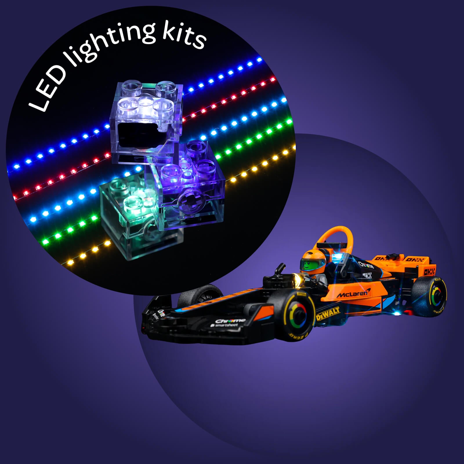 Light Kit For 2023 McLaren Formula 1 Race Car 76919